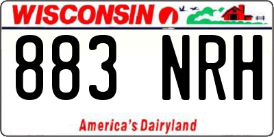 WI license plate 883NRH