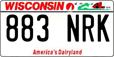 WI license plate 883NRK