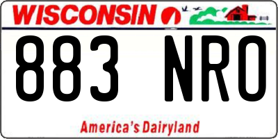 WI license plate 883NRO