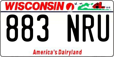 WI license plate 883NRU
