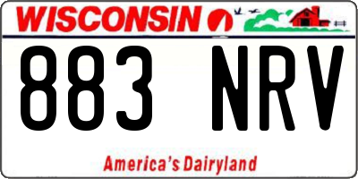 WI license plate 883NRV