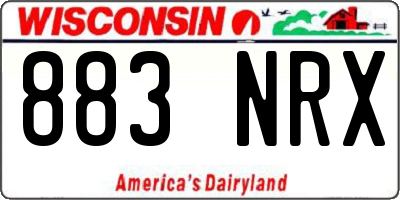 WI license plate 883NRX