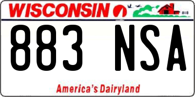 WI license plate 883NSA