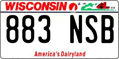 WI license plate 883NSB