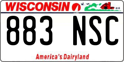 WI license plate 883NSC