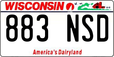 WI license plate 883NSD