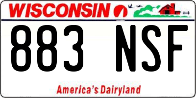 WI license plate 883NSF