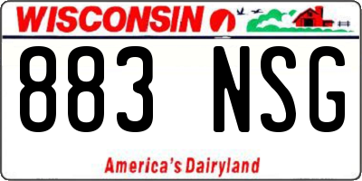 WI license plate 883NSG