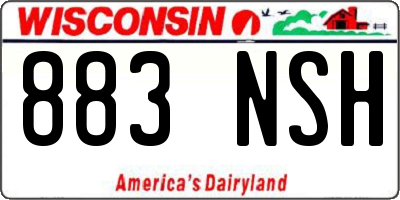 WI license plate 883NSH