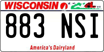 WI license plate 883NSI