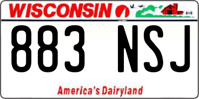 WI license plate 883NSJ