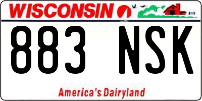 WI license plate 883NSK
