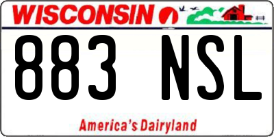 WI license plate 883NSL
