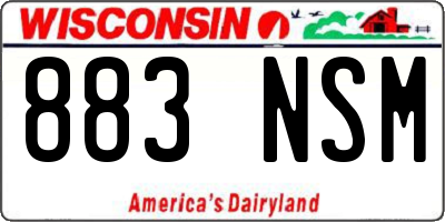 WI license plate 883NSM