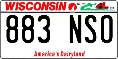 WI license plate 883NSO