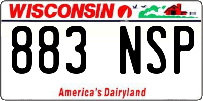 WI license plate 883NSP