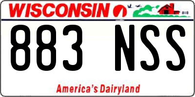 WI license plate 883NSS