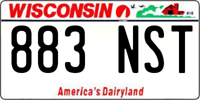 WI license plate 883NST