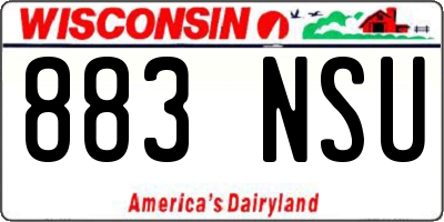 WI license plate 883NSU