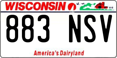 WI license plate 883NSV