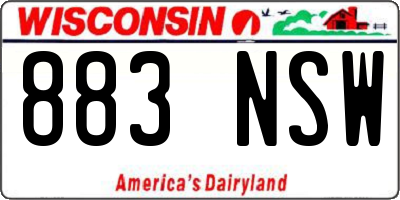 WI license plate 883NSW