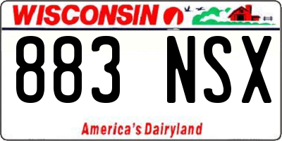WI license plate 883NSX
