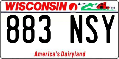 WI license plate 883NSY