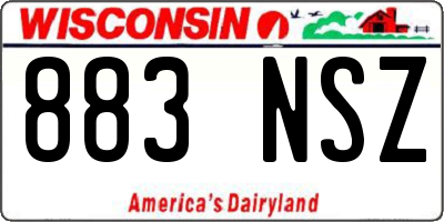 WI license plate 883NSZ