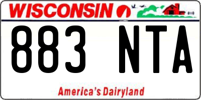 WI license plate 883NTA
