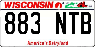 WI license plate 883NTB