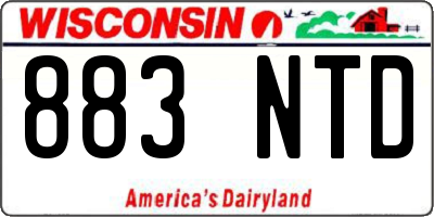 WI license plate 883NTD