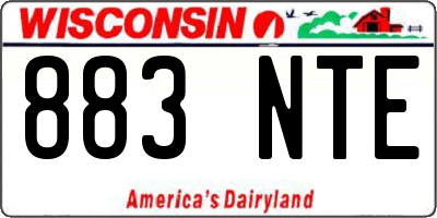 WI license plate 883NTE
