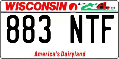 WI license plate 883NTF
