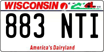 WI license plate 883NTI