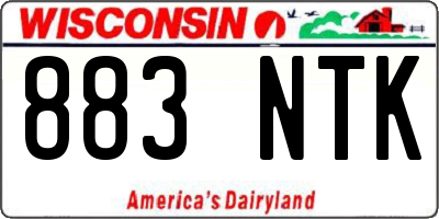 WI license plate 883NTK