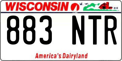 WI license plate 883NTR