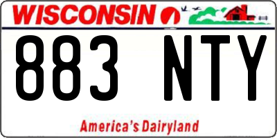 WI license plate 883NTY