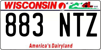 WI license plate 883NTZ
