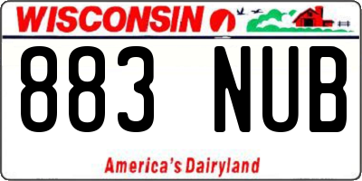 WI license plate 883NUB