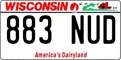 WI license plate 883NUD