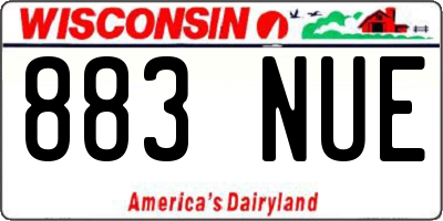 WI license plate 883NUE