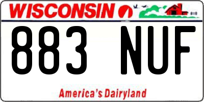 WI license plate 883NUF