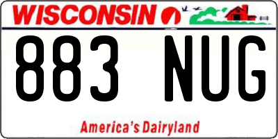 WI license plate 883NUG