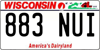 WI license plate 883NUI