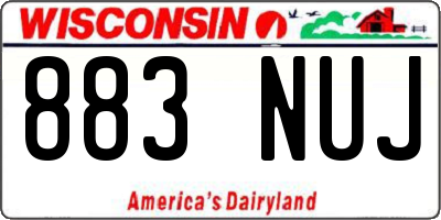 WI license plate 883NUJ