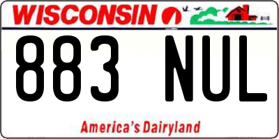 WI license plate 883NUL