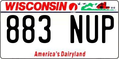 WI license plate 883NUP