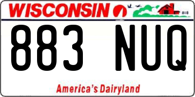 WI license plate 883NUQ