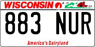 WI license plate 883NUR
