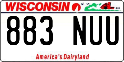 WI license plate 883NUU